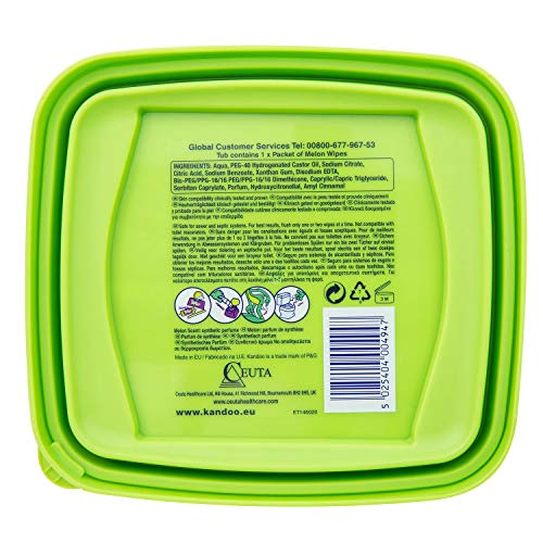 KANDOO boîte Rechargeable Distributrice de 55 Lingettes Melon Nouvelle Formule