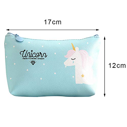 Kanggest.Unicornio Bolsas de cosméticos para Mujer Niña Bolsa de Maquillaje Viaje Neceser de Almacenamiento de Aseo Monedero