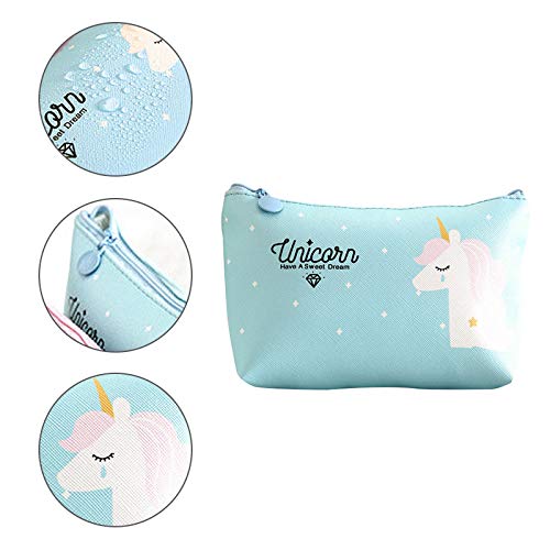 Kanggest.Unicornio Bolsas de cosméticos para Mujer Niña Bolsa de Maquillaje Viaje Neceser de Almacenamiento de Aseo Monedero