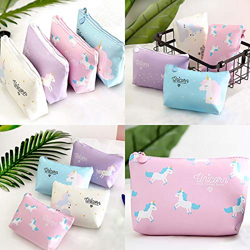 Kanggest.Unicornio Bolsas de cosméticos para Mujer Niña Bolsa de Maquillaje Viaje Neceser de Almacenamiento de Aseo Monedero