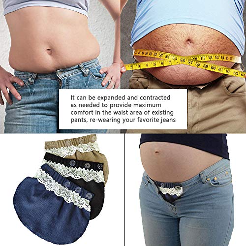 kangyh Cinturón para el Vientre Combo Maternity Belly Band Pantalones elásticos Ajustables Mujeres Embarazadas Solución para Embarazadas