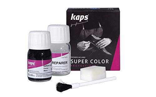 Kaps Tinte con Imprimación para Zapatos y Bolsos Textiles Y de Cuero Natural Y Sintético, Super Color And Preparer, 70 Colores (101 - blanco)