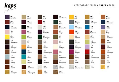 Kaps Tinte para Zapatos y Bolsos de Cuero y Textil con Esponja y Brocha, Super Color, 70 Colores (118 - negro)
