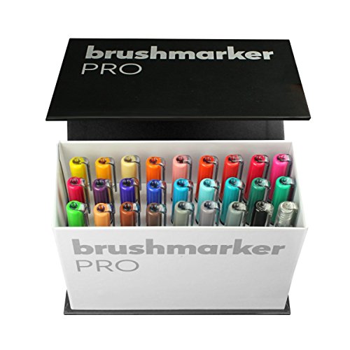KARIN Mini Box BrushMarker Pro Brushmarker Pro 26 unidades + 1 Blender cuerpo transparente con Ink-Free System, 2, 4 ml de pintura líquida No rotuladores