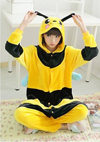 Katara-(10+ Modelos Kigurumi Pijamas Disfraz Animal Halloween Adultos, color abeja, Talla 155-165cm (1744)