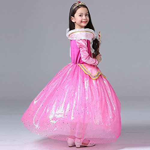 Katara 1742 - Disfraz de Princesa Aurora para Niñas, Rosa, talla del fabricante: 128