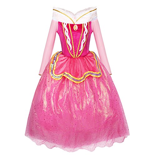 Katara 1742 - Disfraz de Princesa Aurora para Niñas, Rosa, talla del fabricante: 128