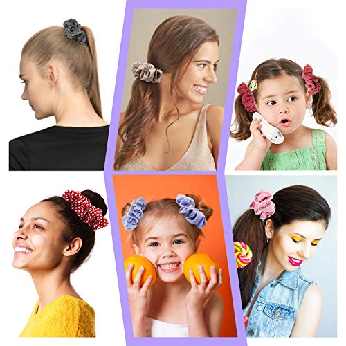 KATELUO 24Pcs Scrunchies Rayas Gasa Elástico Pelo Bandas Lazos Para el Cabello Gasa Elásticos Para el Cabello Scrunchies Scrunchie Para Niña o Para mujer Accesorios Para el Cabello