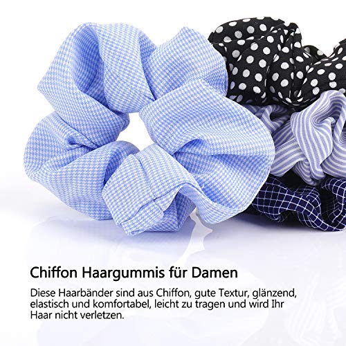 KATELUO 24Pcs Scrunchies Rayas Gasa Elástico Pelo Bandas Lazos Para el Cabello Gasa Elásticos Para el Cabello Scrunchies Scrunchie Para Niña o Para mujer Accesorios Para el Cabello