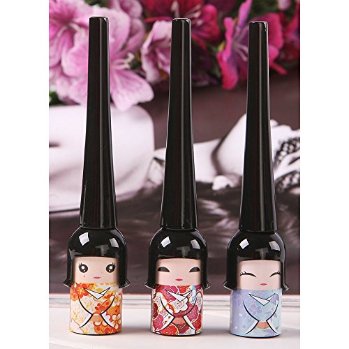Katigan Pluma delineador liquido negro impermeable muneca japonesa lindo Maquillaje Cosmetico