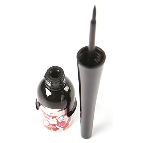 Katigan Pluma delineador liquido negro impermeable muneca japonesa lindo Maquillaje Cosmetico