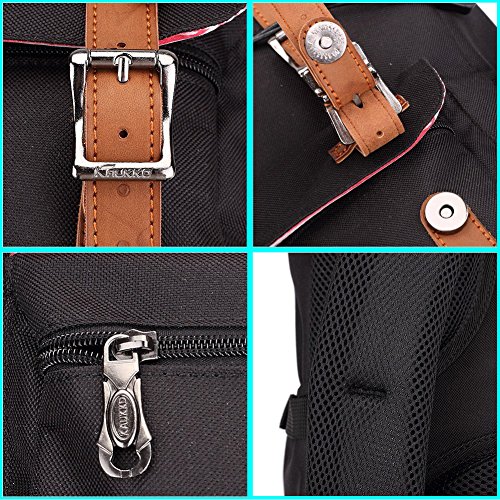 KAUKKO Mochilas Tipo Casual Compartimento para 15" Portátil 22 litros Negro