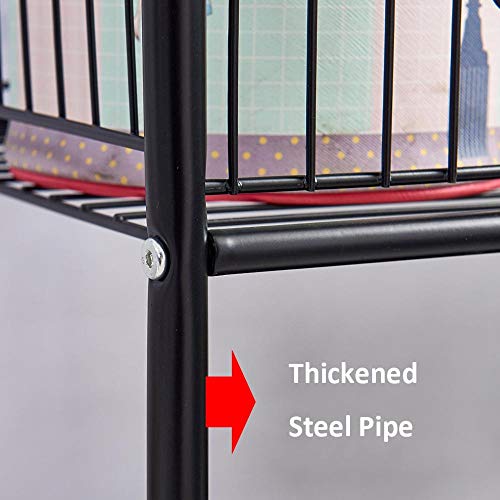 KDBEB 4 Nivel Estanterias de Baño con Ruedas,Negro Acero Estantería Ducha para Cocinas, Hoteles, Restaurantes Y Residencias