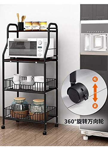 KDBEB 4 Nivel Estanterias de Baño con Ruedas,Negro Acero Estantería Ducha para Cocinas, Hoteles, Restaurantes Y Residencias