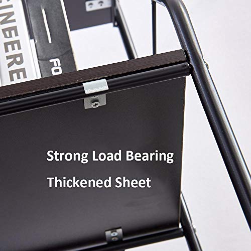 KDBEB 4 Nivel Estanterias de Baño con Ruedas,Negro Acero Estantería Ducha para Cocinas, Hoteles, Restaurantes Y Residencias