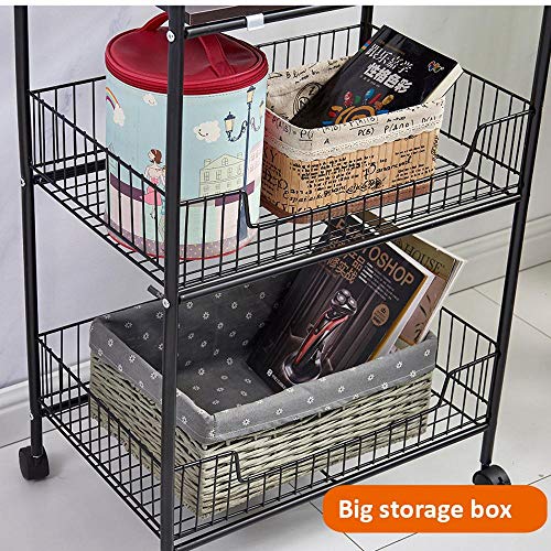 KDBEB 4 Nivel Estanterias de Baño con Ruedas,Negro Acero Estantería Ducha para Cocinas, Hoteles, Restaurantes Y Residencias