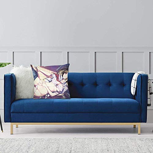 KDRW Chica Caliente Uniforme Escolar Anime Almohada Cuadrada Funda de Almohada Cuadrada decoración del hogar Funda de Almohada Anime Multicolor 22 'x22