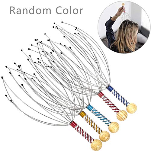 KECRULV Kit de Masaje para Cuero Cabelludo, 2 Rascadores de Cuero Cabelludo, 2 Rascadores Telescópicos para Espalda y 2 Masajeadores para Aliviar el Estrés y Sentirse Relajado