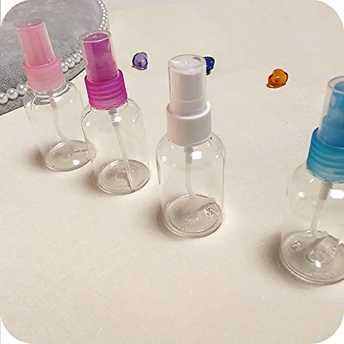 KEECARLY Claro Botella for rociar 50 Piezas de 50 ml de Viaje portátiles vacías, Botellas de plástico de Aerosol Pet Claro Muestra Viales cosmética pequeño Perfume líquido Recargable Contenedores