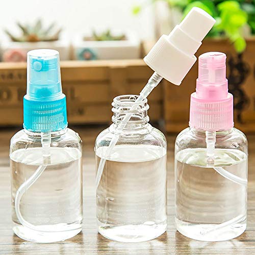 KEECARLY Claro Botella for rociar 50 Piezas de 50 ml de Viaje portátiles vacías, Botellas de plástico de Aerosol Pet Claro Muestra Viales cosmética pequeño Perfume líquido Recargable Contenedores