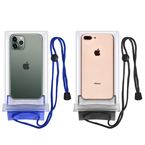KEEHOM Funda Impermeable Universal 2 Unidades, Bolsa para Móvil Estanca a Prueba de Agua para iPhone 11/XS MAX/XR Samsung Galaxy Huawei P40 P30 Pro Xiaomi OnePlus y Otros Teléfonos hasta 7 Pulgadas