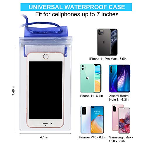 KEEHOM Funda Impermeable Universal 2 Unidades, Bolsa para Móvil Estanca a Prueba de Agua para iPhone 11/XS MAX/XR Samsung Galaxy Huawei P40 P30 Pro Xiaomi OnePlus y Otros Teléfonos hasta 7 Pulgadas