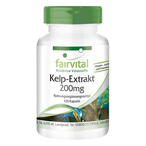Kelp 200mg - Extracto VEGANO de Alga Kelp - 300µg de yodo natural - Fucus vesiculosus - 120 Cápsulas - Calidad Alemana