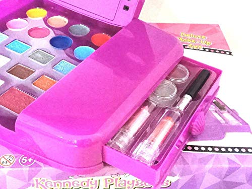 Kennedy Playsets Estuches de Maquillaje para Niñas - Maletín de Maquillaje Infantil con Espejo Tocador con Luces y Set de Cosméticos y Brochas - Juegos y Juguetes para Niñas De Seguridad Testada