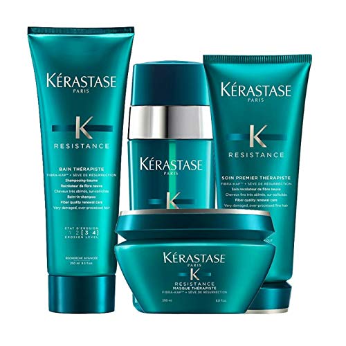 Kerastase Resistance Bain Therapiste Shampoo 250ml, Masque Therapiste 200ml and Soin Premier Therapiste 200ml