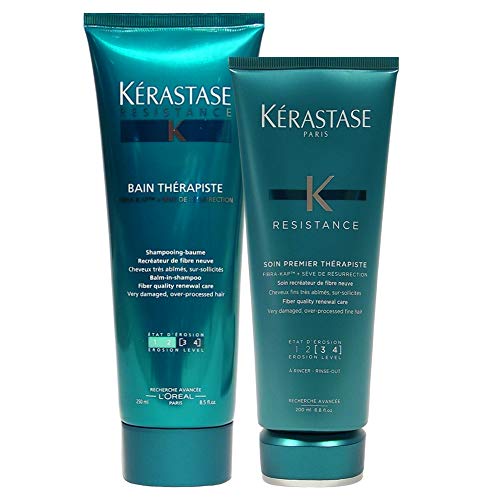 Kérastase Resistance Therapiste Bain (250 ml) y acondicionador (200 ml).