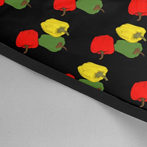 Keshontae Delantal de Corte de Pelo de Pimiento Amarillo Rojo Verde Vegetal Barber Cape Cover Bata de peluqueria Profesional