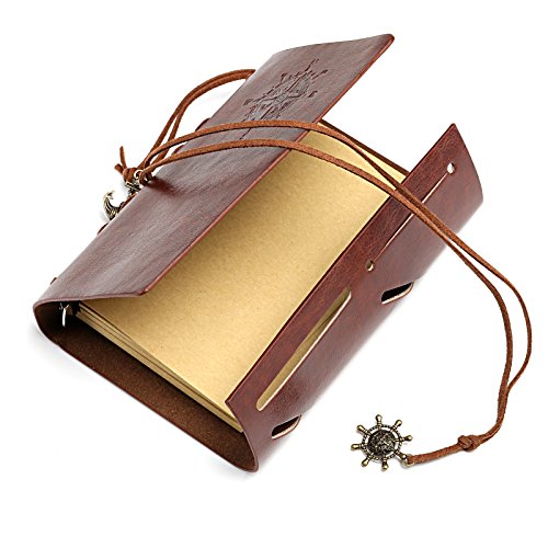 Kesote Cuaderno Diario con Funda de Cuero Vintage Folleto de Tapa Dura Regalo para Hombres y Mujeres