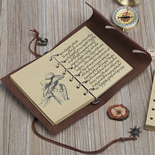 Kesote Cuaderno Diario con Funda de Cuero Vintage Folleto de Tapa Dura Regalo para Hombres y Mujeres