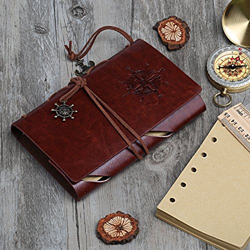Kesote Cuaderno Diario con Funda de Cuero Vintage Folleto de Tapa Dura Regalo para Hombres y Mujeres