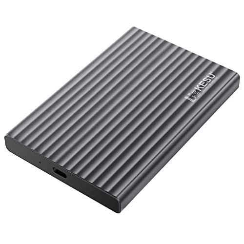 KESU 250GB Disco Duro Externo portátil Aleación de Aluminio Tipo C USB3.1 HDD Almacenamiento Compatible para PC, Mac, computadora de Escritorio, computadora portátil, MacBook, Chromebook