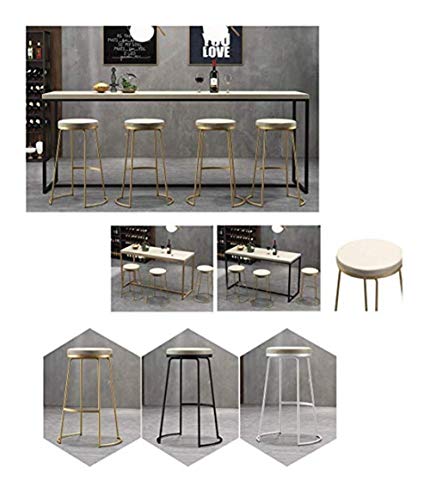 KFDQ Bar, cafetería, silla de restaurante, taburete de bar, Barhocker Metallhocker Gepolsterter Fußhocker Runder Sitz Esszimmerstuhl Frühstücksküche Hoher Hocker Terrasse Und Kaffeehocker Gewicht 200