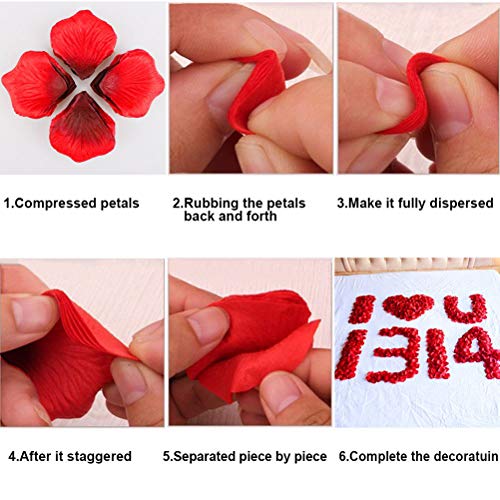 Killow Pétalos de Rosa 3000 Pcs Petalos Artificiales Confeti de Rosas Artificiales de Seda Roja para Bodas,día de San Valentín