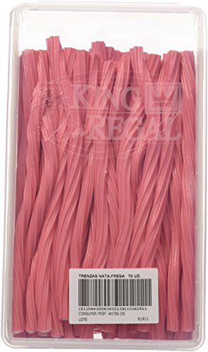 King Regal  Trenzas Nata Fresa Maxi - estuche 70 unidades