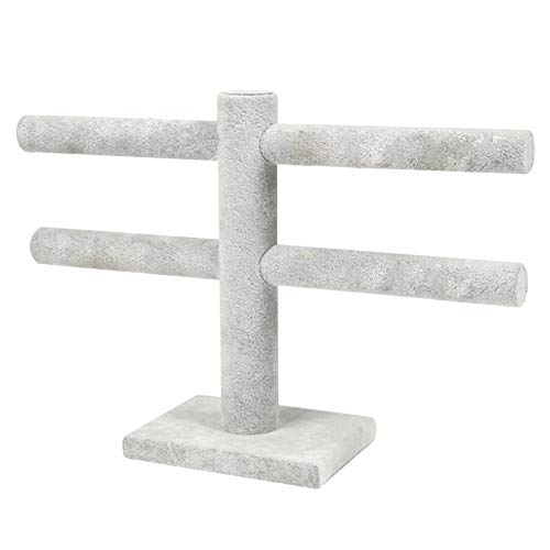 KingbeefLIU Terciopelo Oreja Stud Pendientes Collar Soporte De Exhibición De La Joyería Almacenamiento Rack Organizador Ahorro De Espacio Limpieza Y Cosméticos Caja De Almacenamiento De Luz Negro