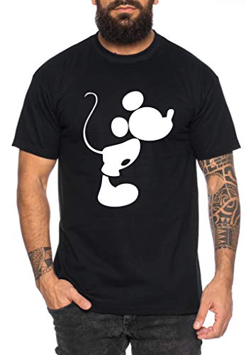 Kiss Mouse King Queen Partnerlook Camiseta de los Pares Dulce para Parejas como Regalos, Größe2:XL;Partner Shirts:Herren T-Shirt Schwarz