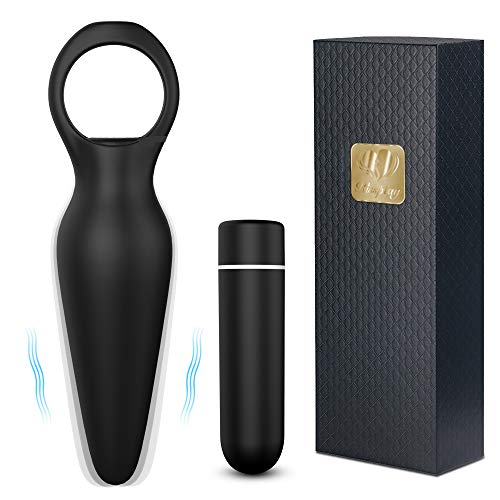 Kissplay Víbrãdør p-l-u-g Ánãles Hombre y Mujer Víbrãdør Silicona Clḯtôríãnø, Masãjěãdor Prøstãticø Hombre Prøstãta ěstimuladør Masajeador Mujer para Marido y Mujer Juego Sěxừãl 9 Modos de Black