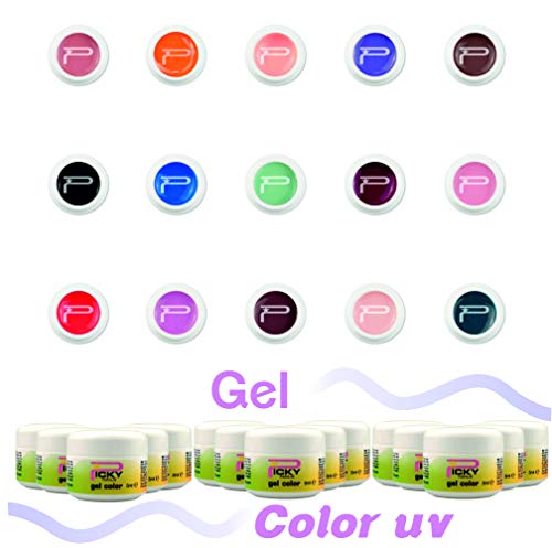Kit 6 Gel UV Colores Color 5 ml reconstrucción uñas opacas Juego Primavera Spring