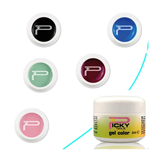 Kit 6 Gel UV Colores Color 5 ml reconstrucción uñas opacas Juego Primavera Spring