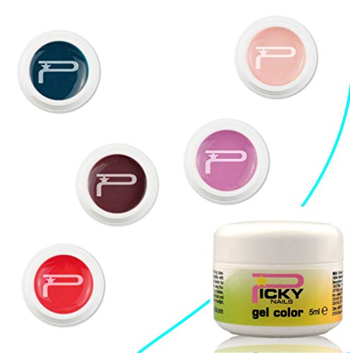 Kit 6 Gel UV Colores Color 5 ml reconstrucción uñas opacas Juego Primavera Spring