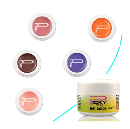 Kit 6 Gel UV Colores Color 5 ml reconstrucción uñas opacas Juego Primavera Spring