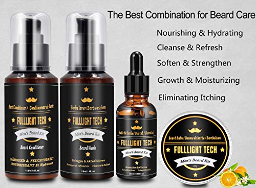 Kit Barba Cuidado para Hombre con 118 ML Champu Barba,118 ML barba acondicionador,Aceite Barba Perfumado,Balsamo Barba,Peine Barba,Eletronic Barba Libro,Regalos Originales Para Hombre