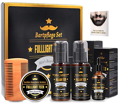 Kit Barba Cuidado para Hombre con 118 ML Champu Barba,118 ML barba acondicionador,Aceite Barba Perfumado,Balsamo Barba,Peine Barba,Eletronic Barba Libro,Regalos Originales Para Hombre