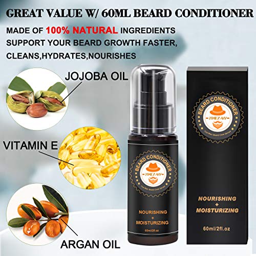 kit cuidado barba con champu barba, peine barba, cepillo barba, aceite barba, balsamo barba, tijeras barba, bolsa de almacenamiento,libro electronico cuidado barba regalos originales para hombre