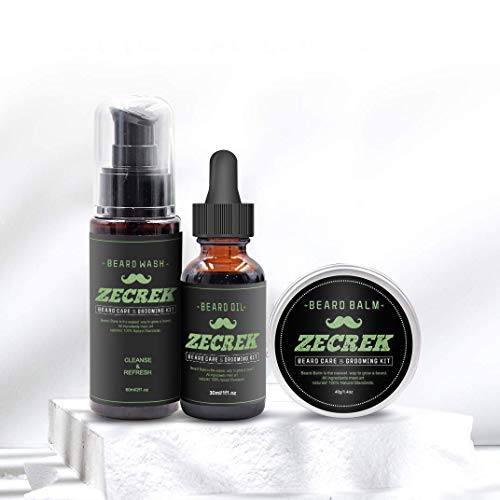 Kit Cuidado Barba Hombre w/Peine Barba,Cepillo Barba,Aceite para Barba Hombre,Champu Barba,Balsamo Barba,Tijeras Barba,E-Book,Set Kit Barba Cuidado Regalos Originales para Hombre Hombres dia del Padre