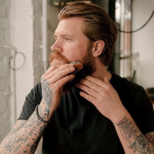 kit cuidado de barba: Beard Brush✔ cepillo para la barba ✔ cosméticos naturales de la BROOKLYN SOAP COMPANY ®✔cerdas veganas - idea de regalo para hombres - styling de la barba cerrada y del bigote